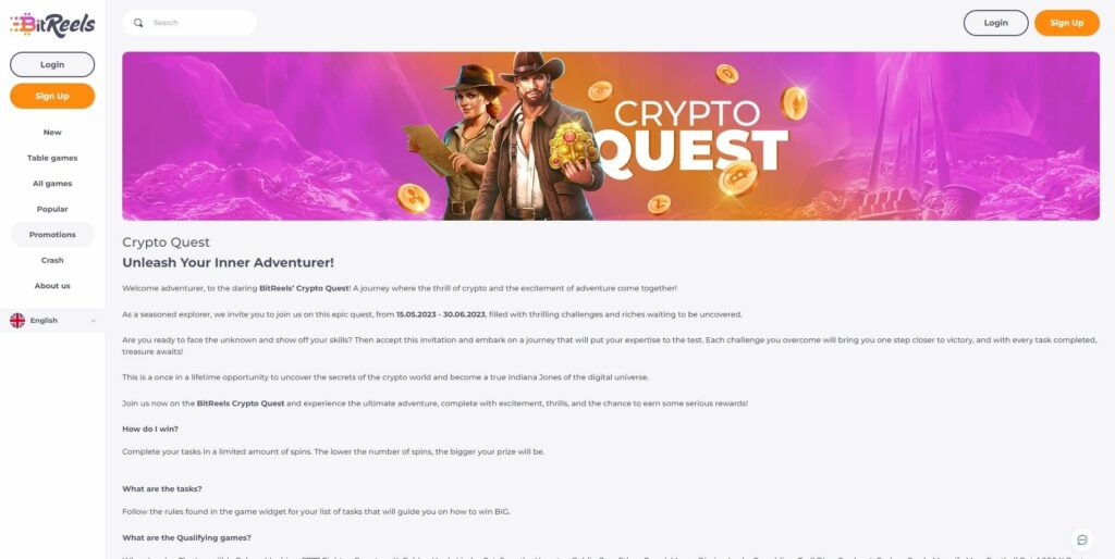 BitReels Bitcoin Free Spins Casino